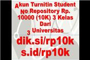 Akun Turnitin Student No Repository Rp. 10000 (10K) 3 Kelas Dari 3 Universitas