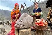 آشپزی زن روستایی در طبیعت گیلان :: سوپ کله ماهی بزرگ