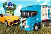 کارتون ماشین سنگین کودکانه :: ماشین های های اسباب بازی جدید ::  کامیون برای حمل حیوانات