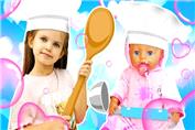 فیلم نی نی کوچولو بامزه : کاردستی و آشپزی واقعی دختر کوچولو