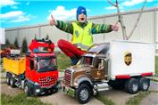 ماشین تصادفی کامیون بزرگ و ایجاد ترافیک - ماشین بازی کودکانه پسرانه پلیسی