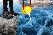 آزمایش علمی جالب آهن گذاخته روی دریاچه یخزده