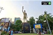 جمع آوری مجسمه 21 متری لیونل مسی در هند به دلیل احتمال سقوط
